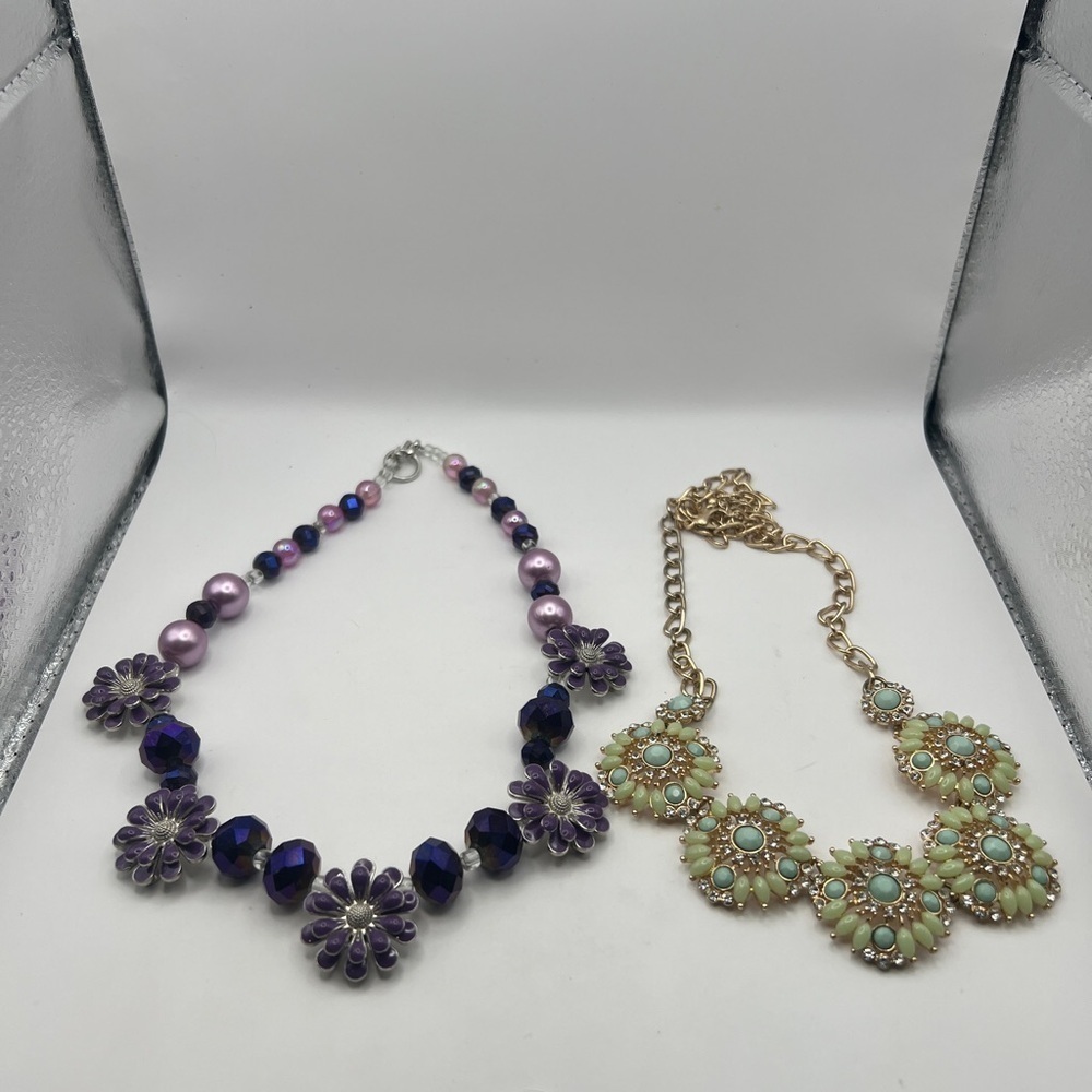 2 statement necklaces